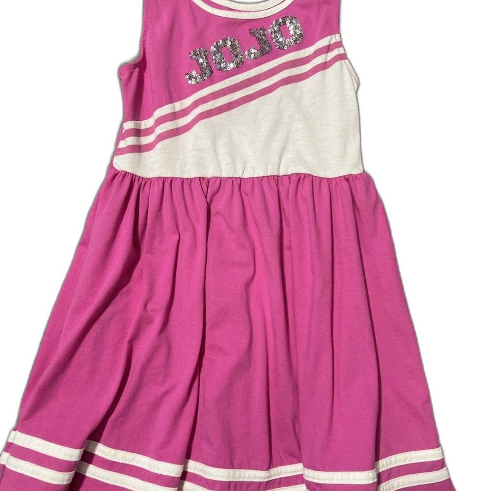 JoJo Siwa Cheerleader Dress Kids 4/5 XS Pink Excellent Sequin Sleeveless Twirl